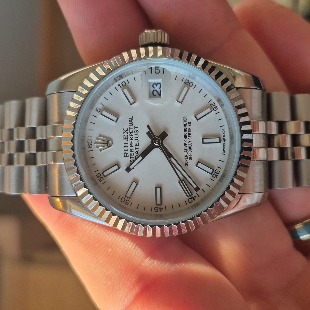 Silver Oyster Perpetual Datejust with White Dial And Jubilee Bracelet